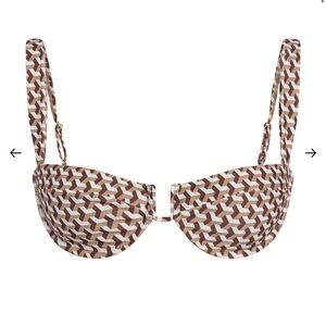 Monday Swimwear Brown and White Bikini Top